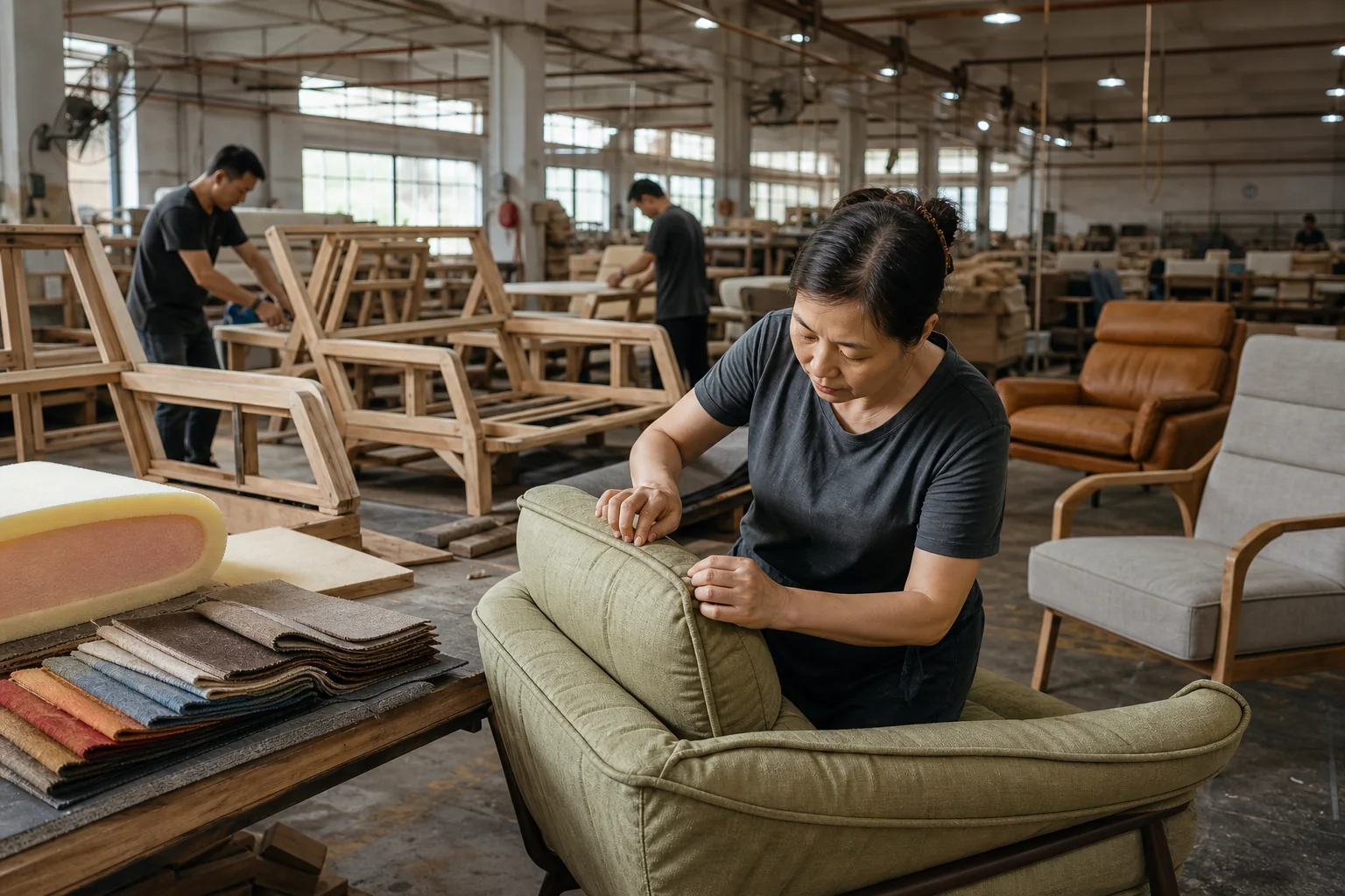 Commercial seating production and upholstery quality inspection