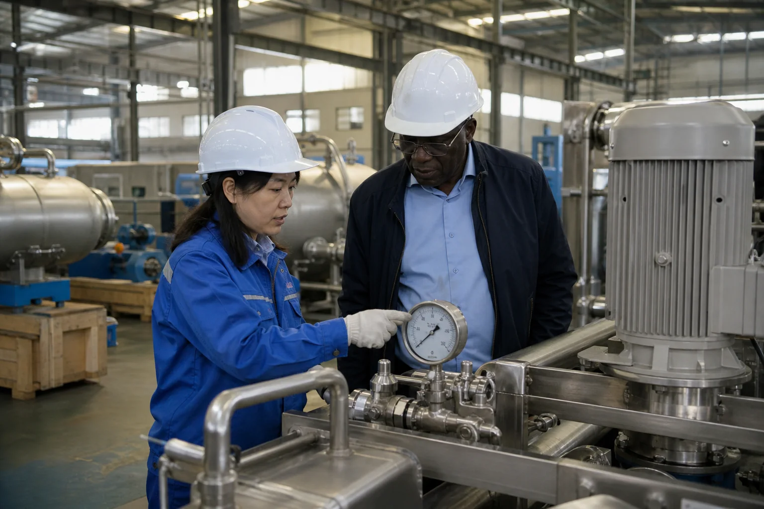 Factory acceptance testing of a marine pump skid