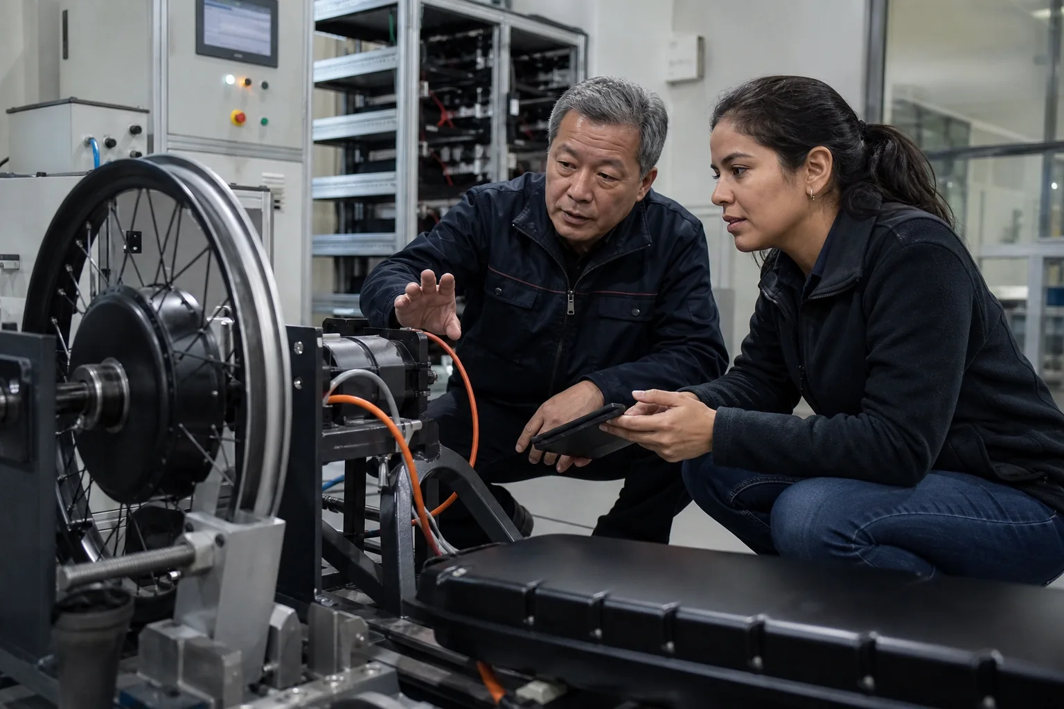 E-bike drive system testing with a supplier team