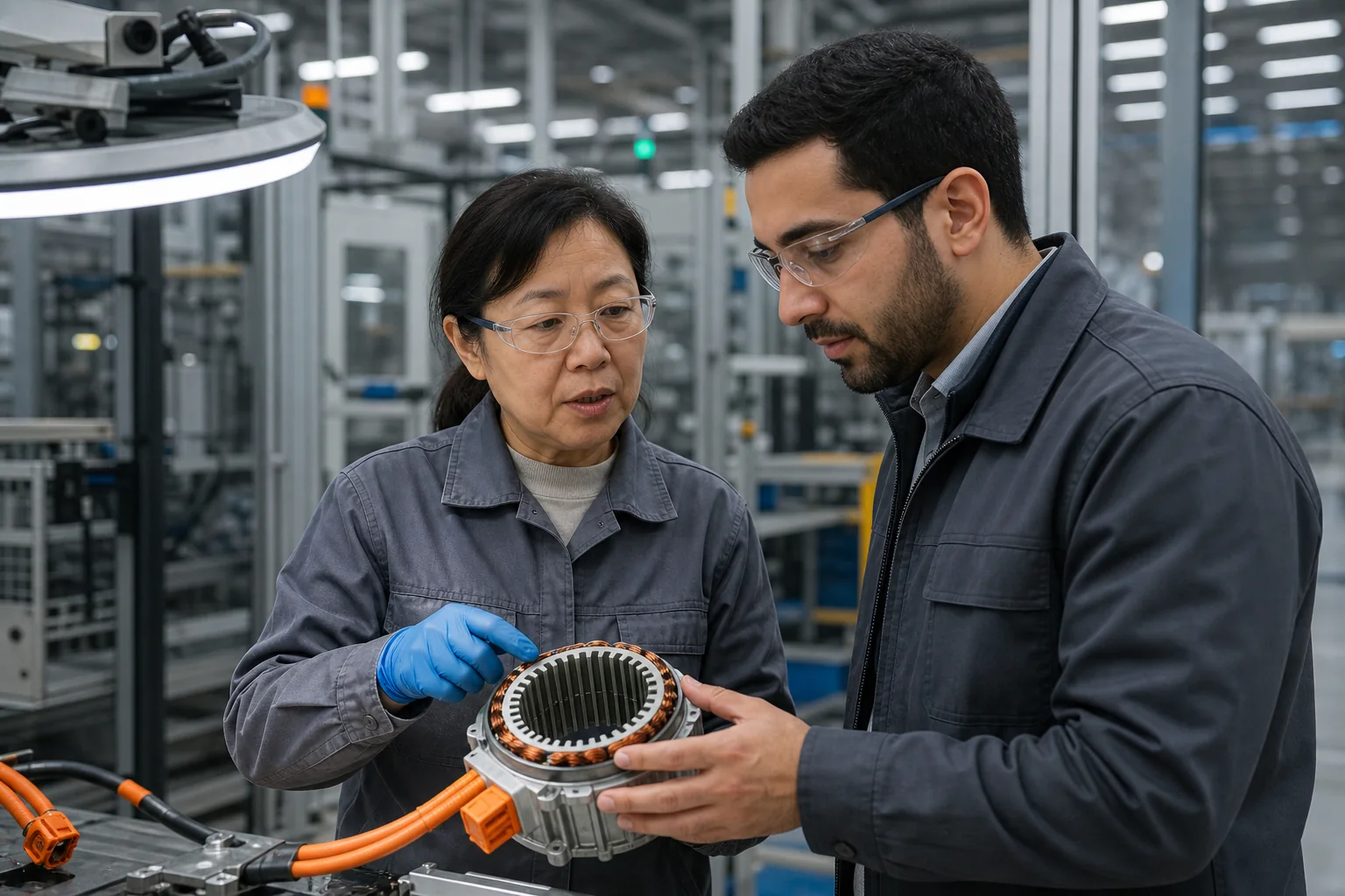 EV motor component validation with an overseas buyer
