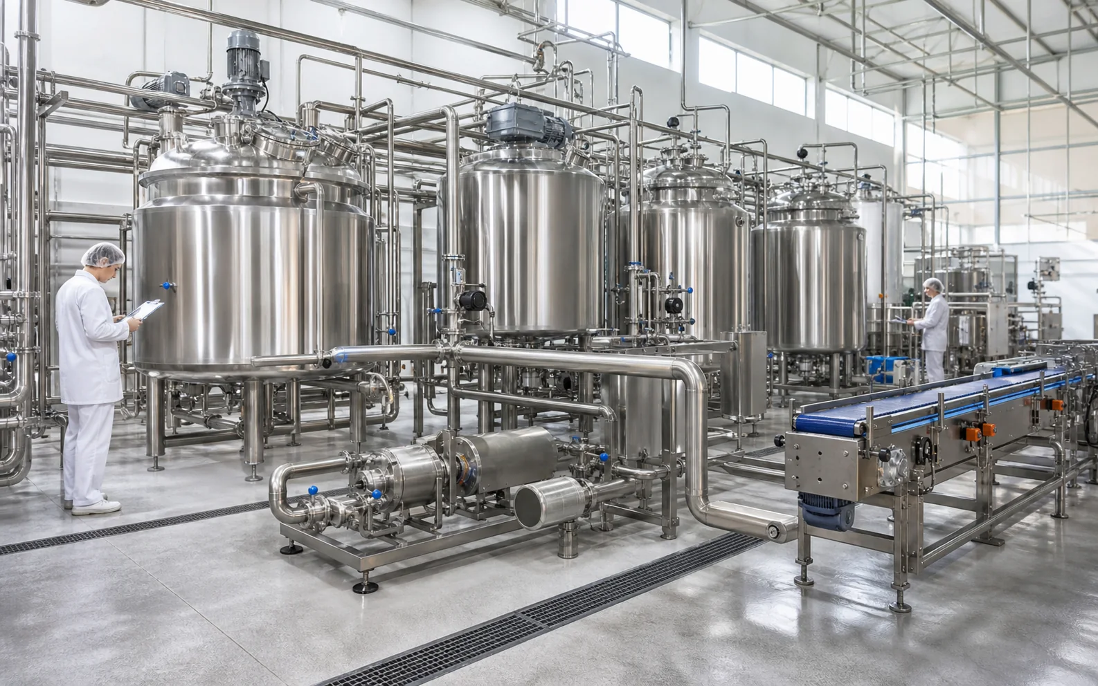 Stainless steel food processing production line