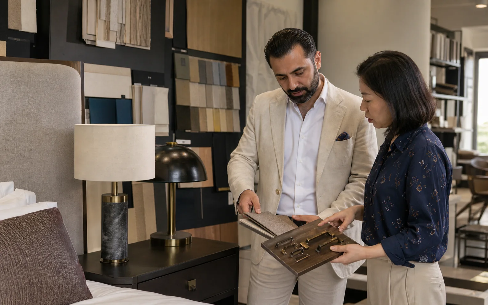 Hotel fixture and material sample review for a procurement project