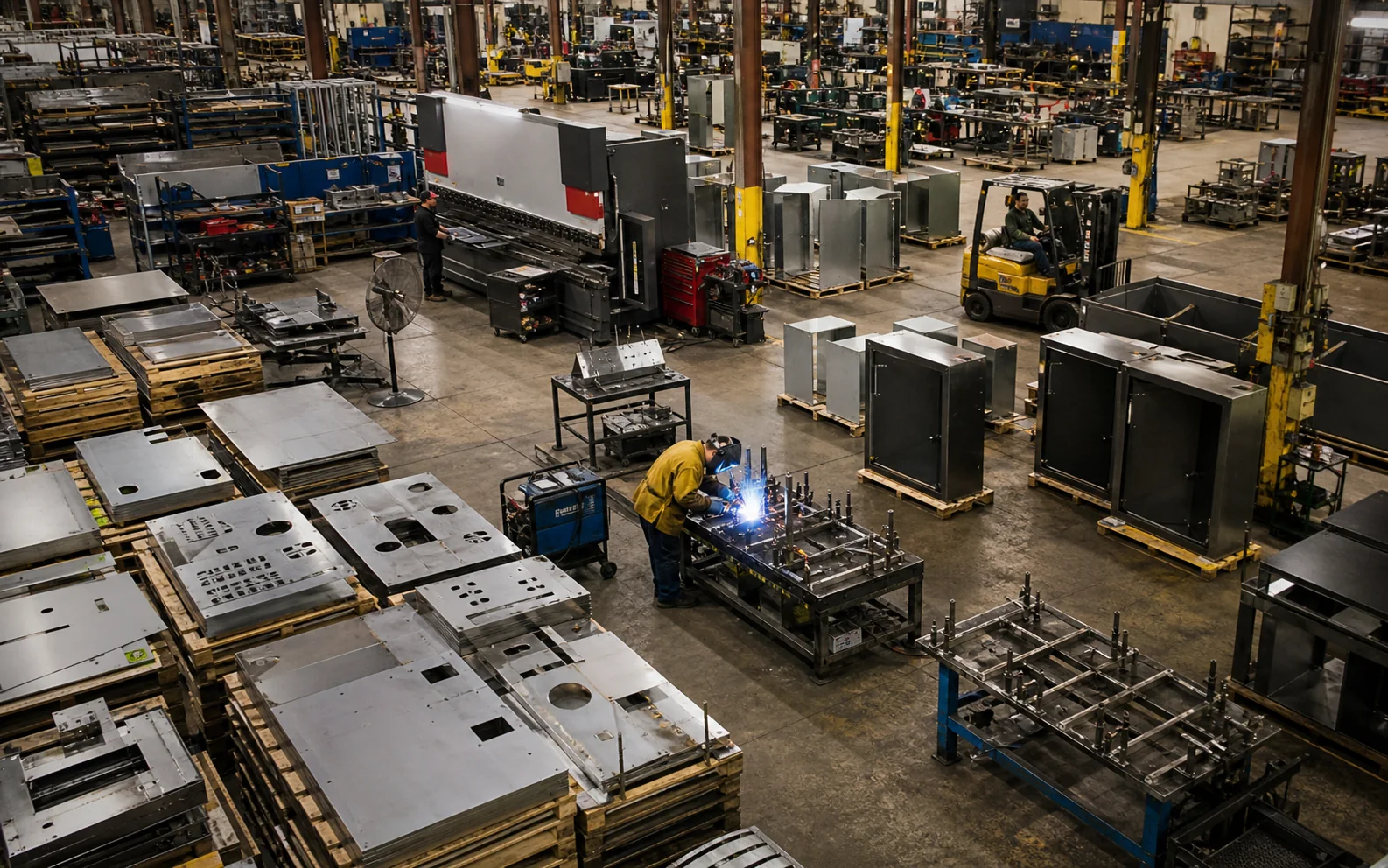Metal fabrication workshop producing custom enclosures