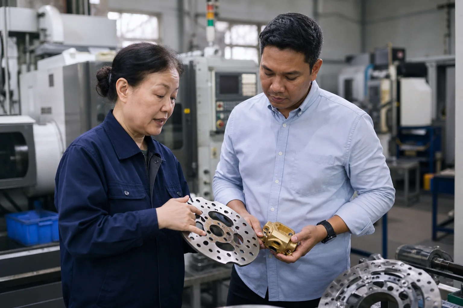 Motorcycle component supplier evaluation in a Chinese workshop